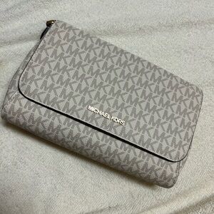 Michael Kors Beige Monogram Clutch